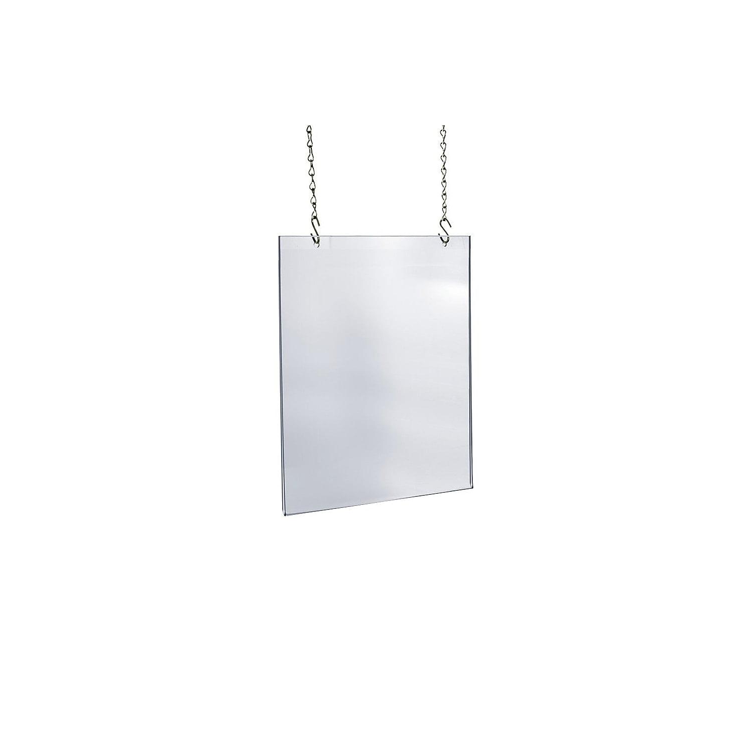Azar Displays Clear Acrylic Hanging Ceiling Poster Frame 18" Wide X 24" High Vertical/Portrait. Includes Hanging Hardware Kit