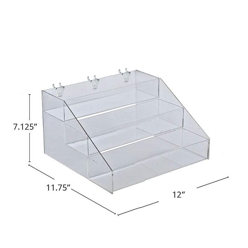 Clear Acrylic 3-Tier Countertop Display Rack, 12"W