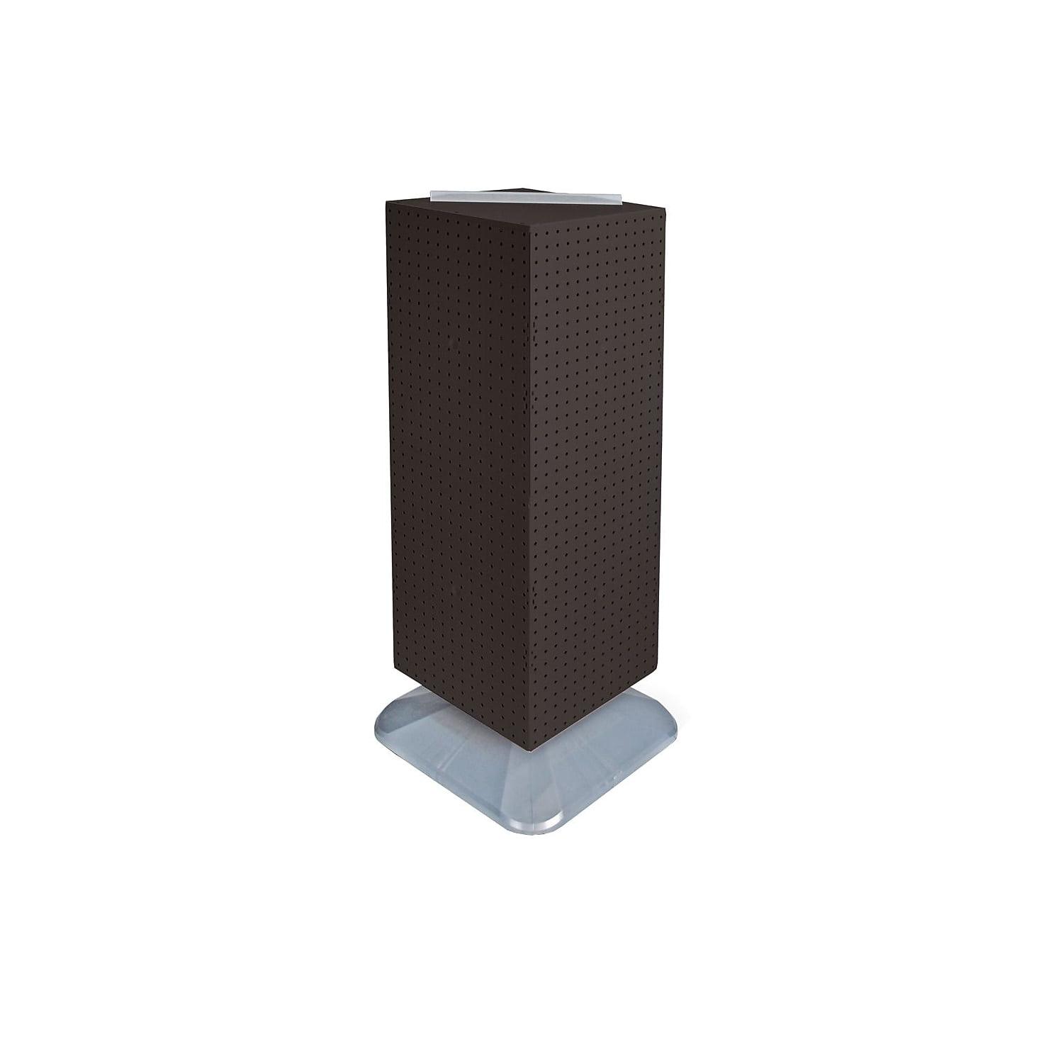 Four-Sided Pegboard Tower Floor Display on Revolving Base. Spinner Rack Stand. Panel Size: 14"W x 40"H