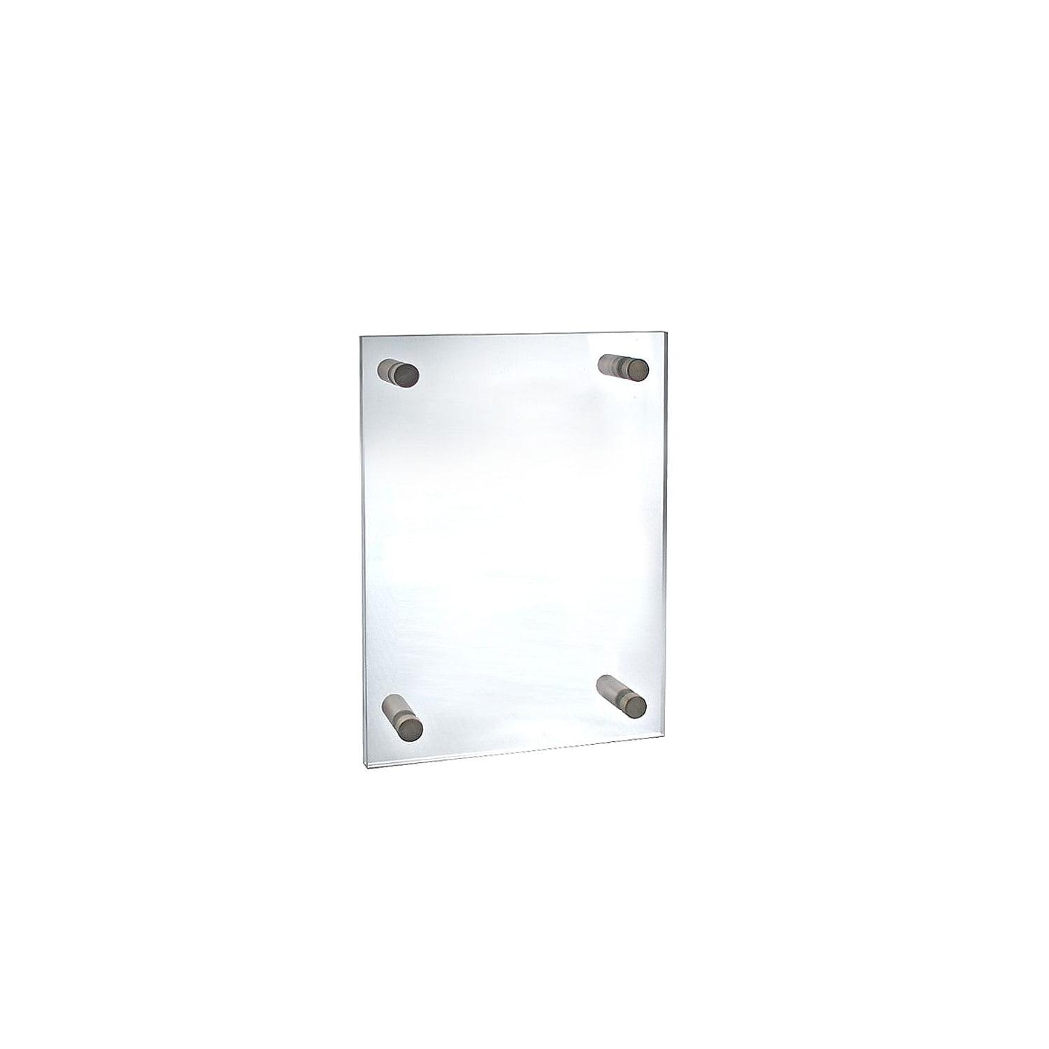 Clear Acrylic Floating Wall Frame with Silver Caps