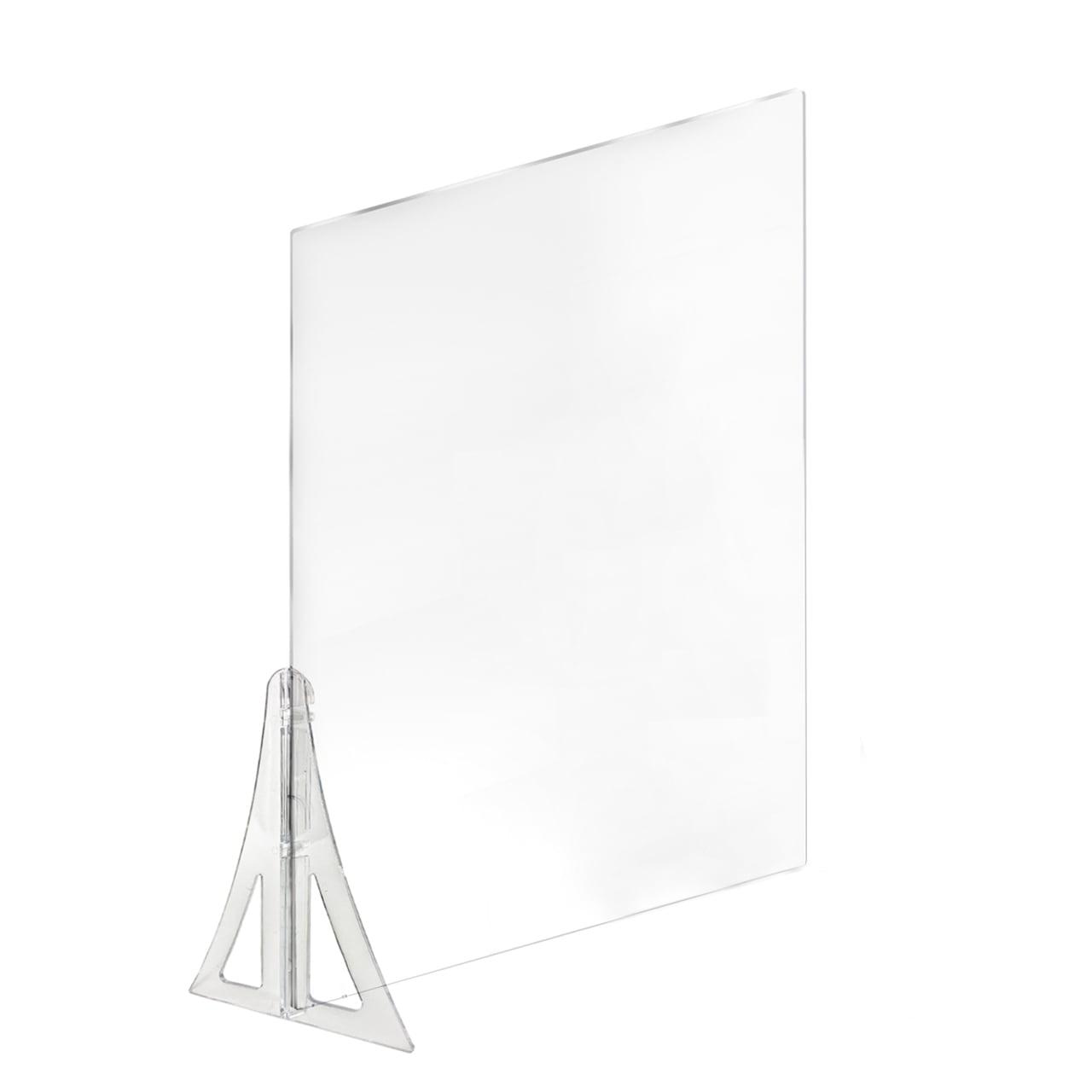 Azar Displays 23.5" x 31.5" Single Leg Partition PLEXIGLASS Shield, 2- Pack (Set of 2)