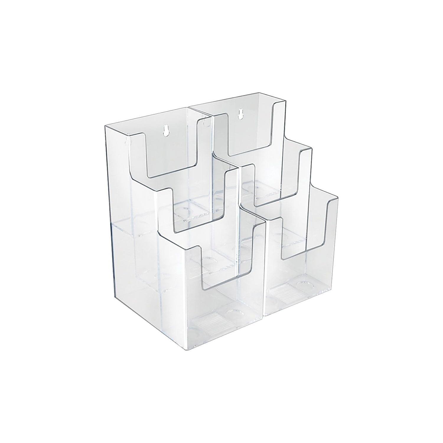 Azar Displays Three-Tier Six-Pocket Trifold Brochure Holder, 2-Pack (Set of 2)