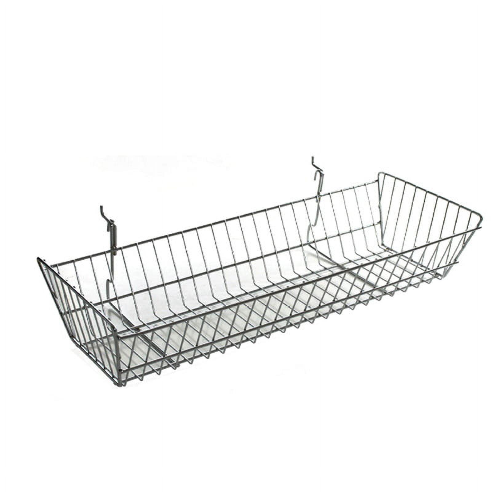 Azar Displays 5"H Chrome Wire Basket, 2-Pack (Set of 2)