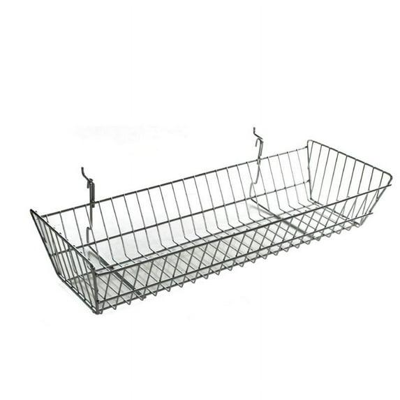 Azar Displays 5"H Chrome Wire Basket, 2-Pack (Set of 2)