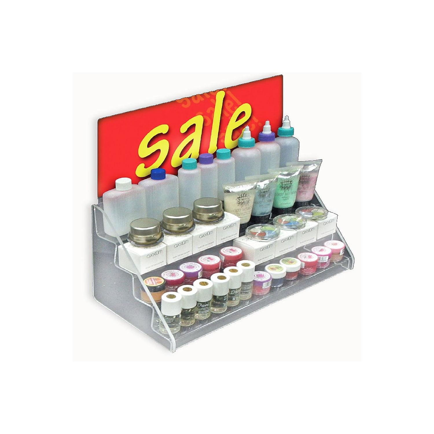 Four-Tier Shelf Counter Step Display, 16" wide