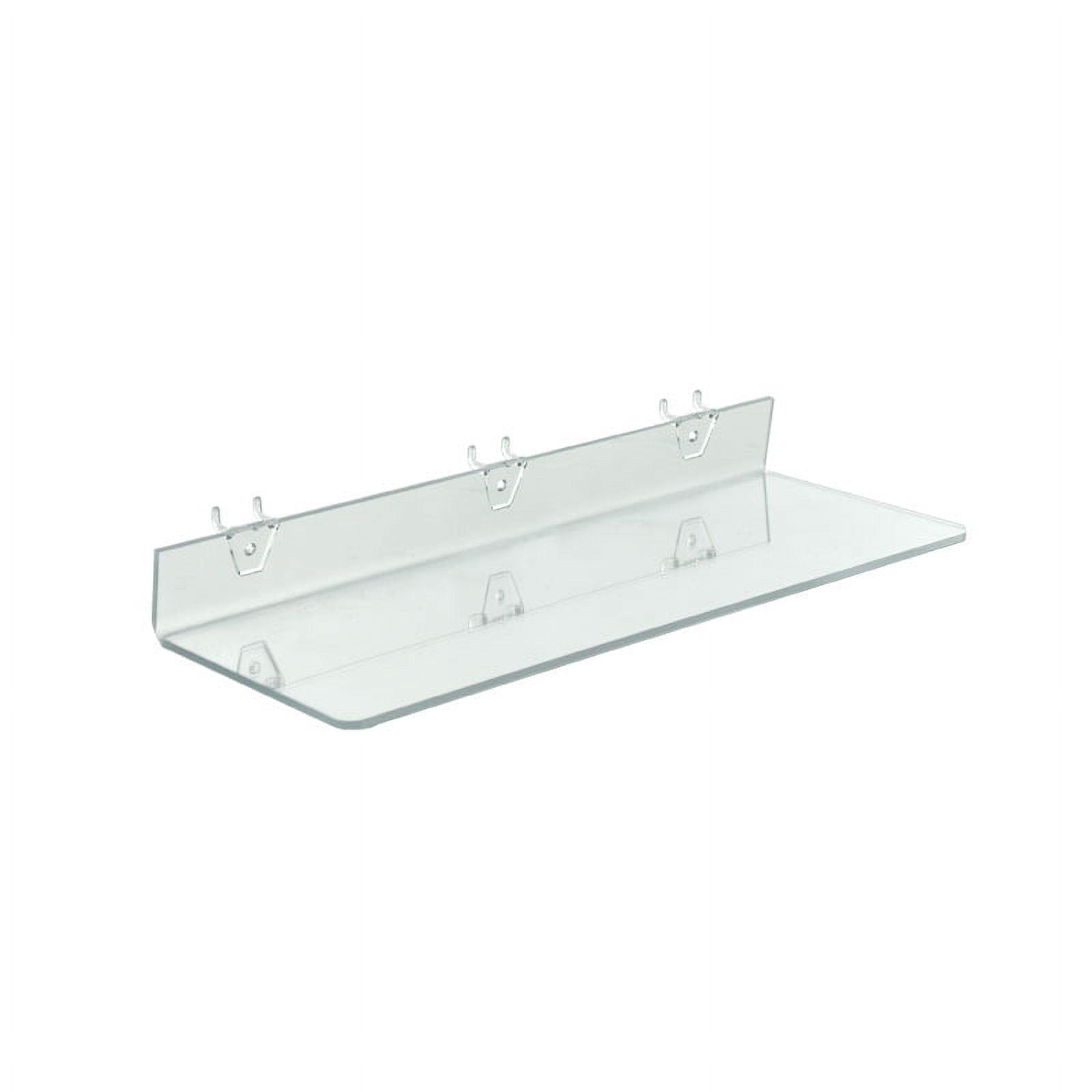 Clear Acrylic Shelf for Pegboard & Slatwall 20" x 6" x 2", 4-Pack