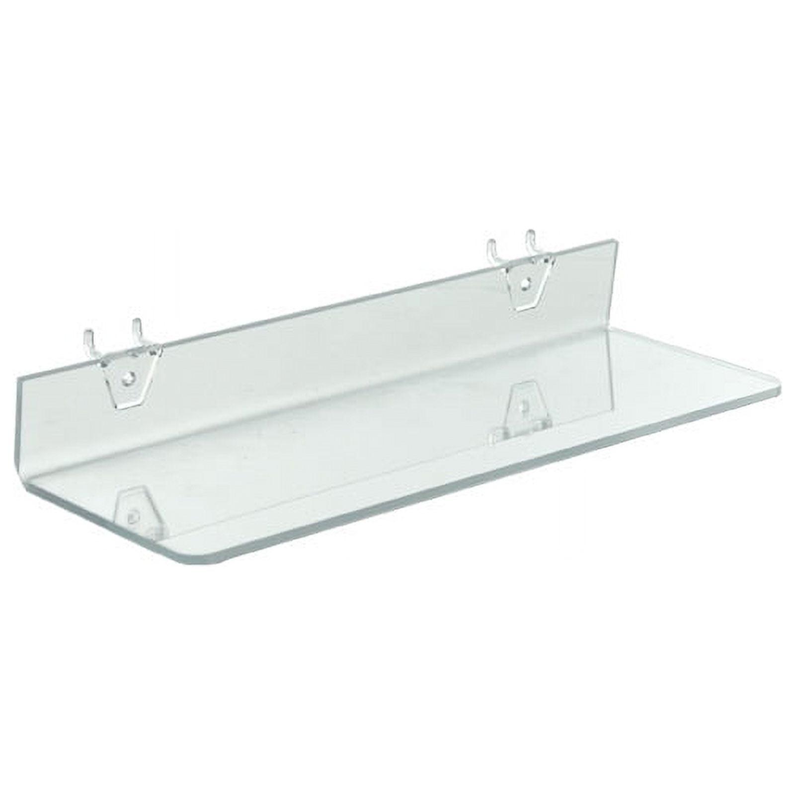 Clear Acrylic Shelf for Pegboard & Slatwall 16" x 4" x 2", 4-Pack