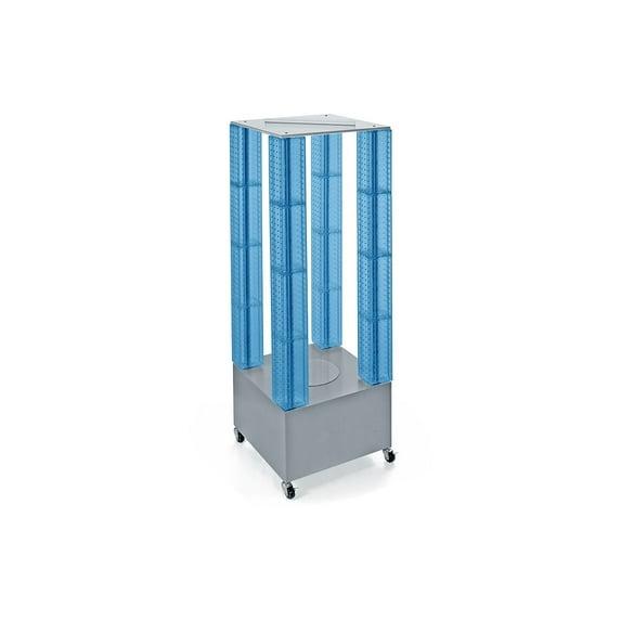 Azar Displays 700228-BLU Multi-Tower Pegboard Floor Display on Wheeled Base. Panel Size: 4"W x 48"H