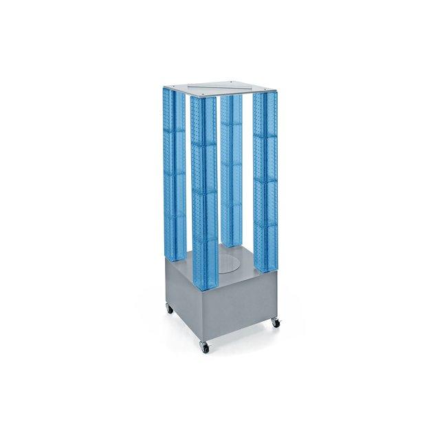 Azar Displays 700228-BLU Multi-Tower Pegboard Floor Display on Wheeled Base. Panel Size: 4"W x 48"H