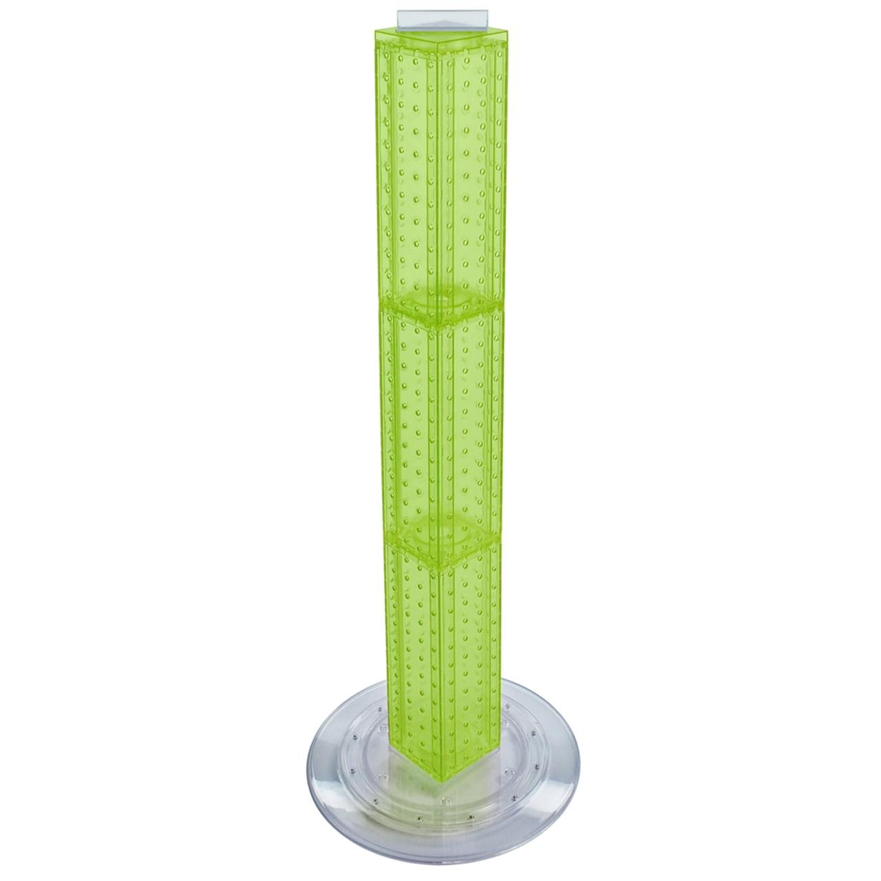 Green Translucent 4-Sided Revolving Plastic Pegboard Counter Display