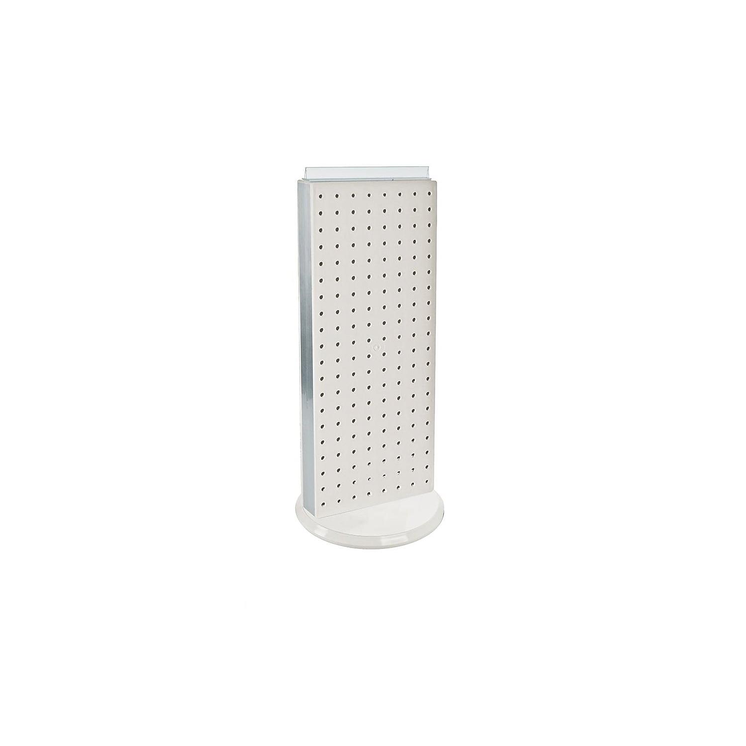 Azar Displays 700508-WHT White Revolving 8"W x 20.625"H Pegboard Counter Display