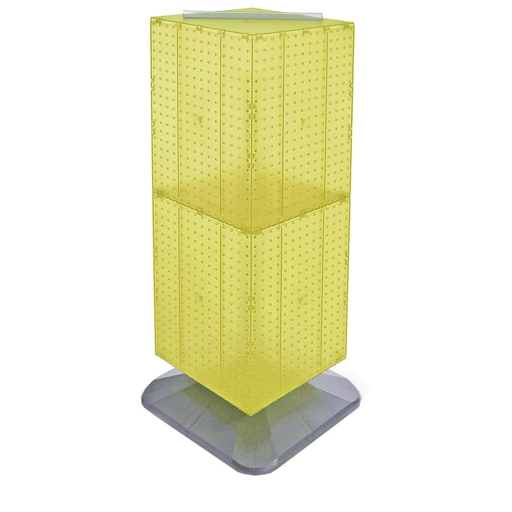 Azar 45" Yellow Four-Sided Revolving Pegboard Tower Display