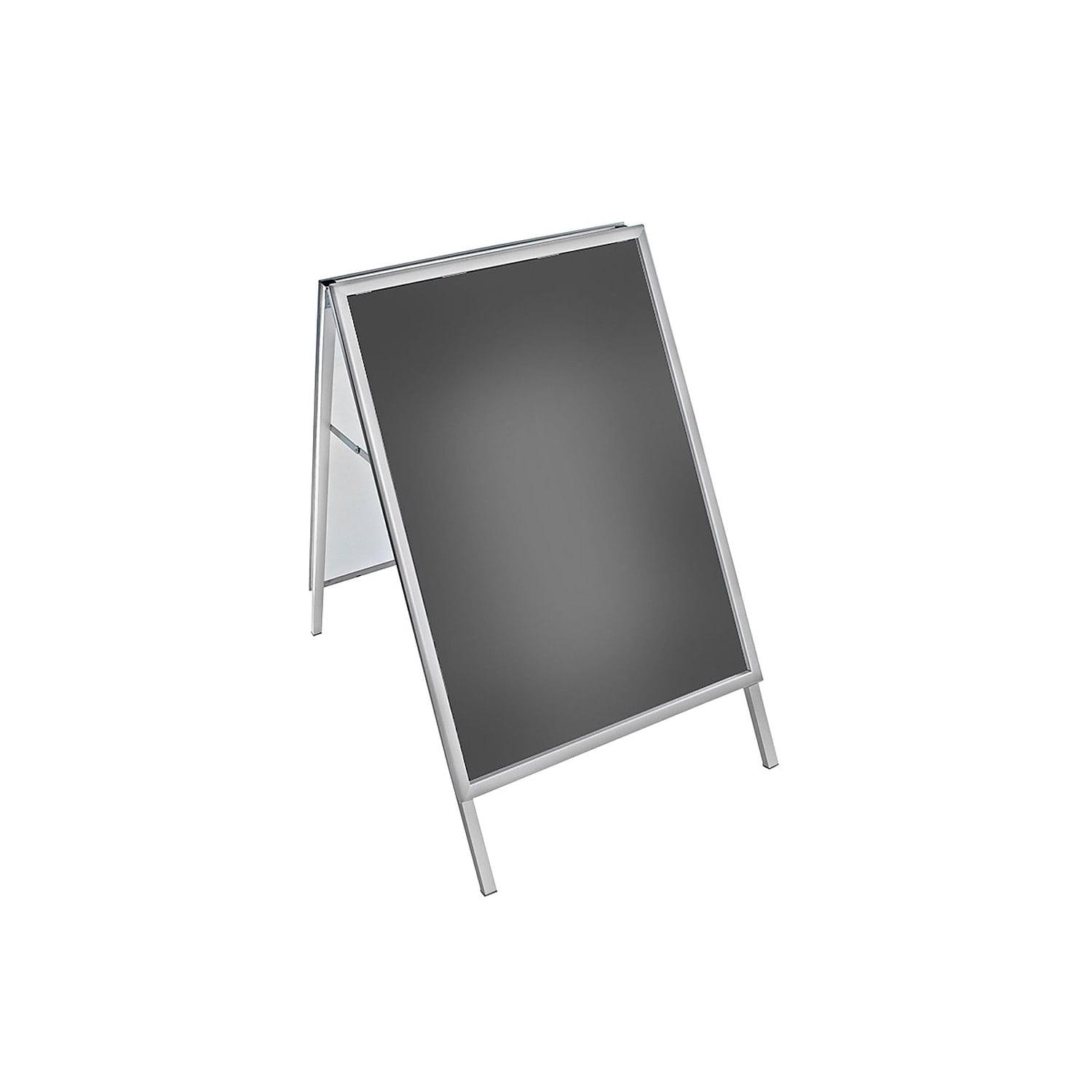Azar Displays Large Silver Snap Open A-Frame Double-Sided Indoor/Outdoor Sidewalk Stand 30"W X 40"H