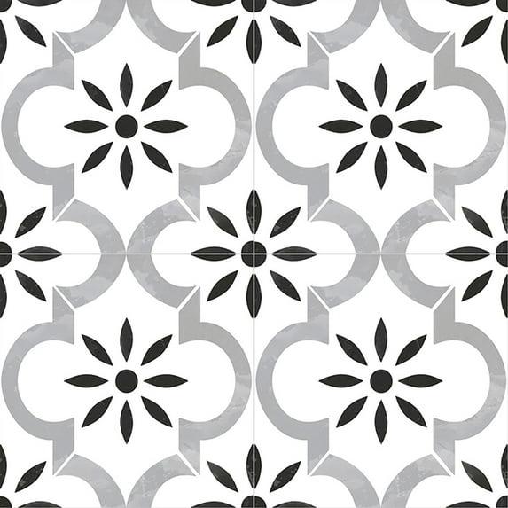 Ackland Amara 8" x 8" Encaustic Look Matte Porcelain Floor & Wall Tile