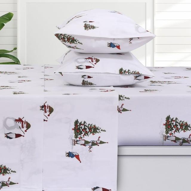 Azores Home Queen Gnomes Cotton Flannel Extra Deep Pocket Sheet Set