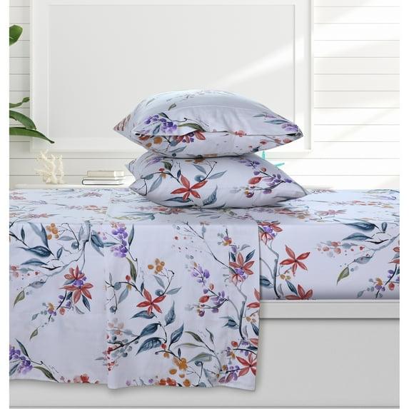 Azores Home Sateen Floral Sheet Set