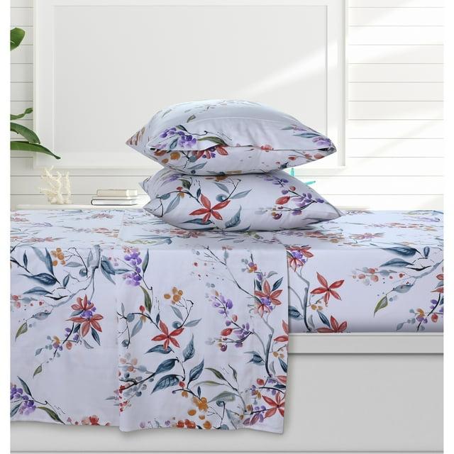 Azores Home Sateen Floral Sheet Set