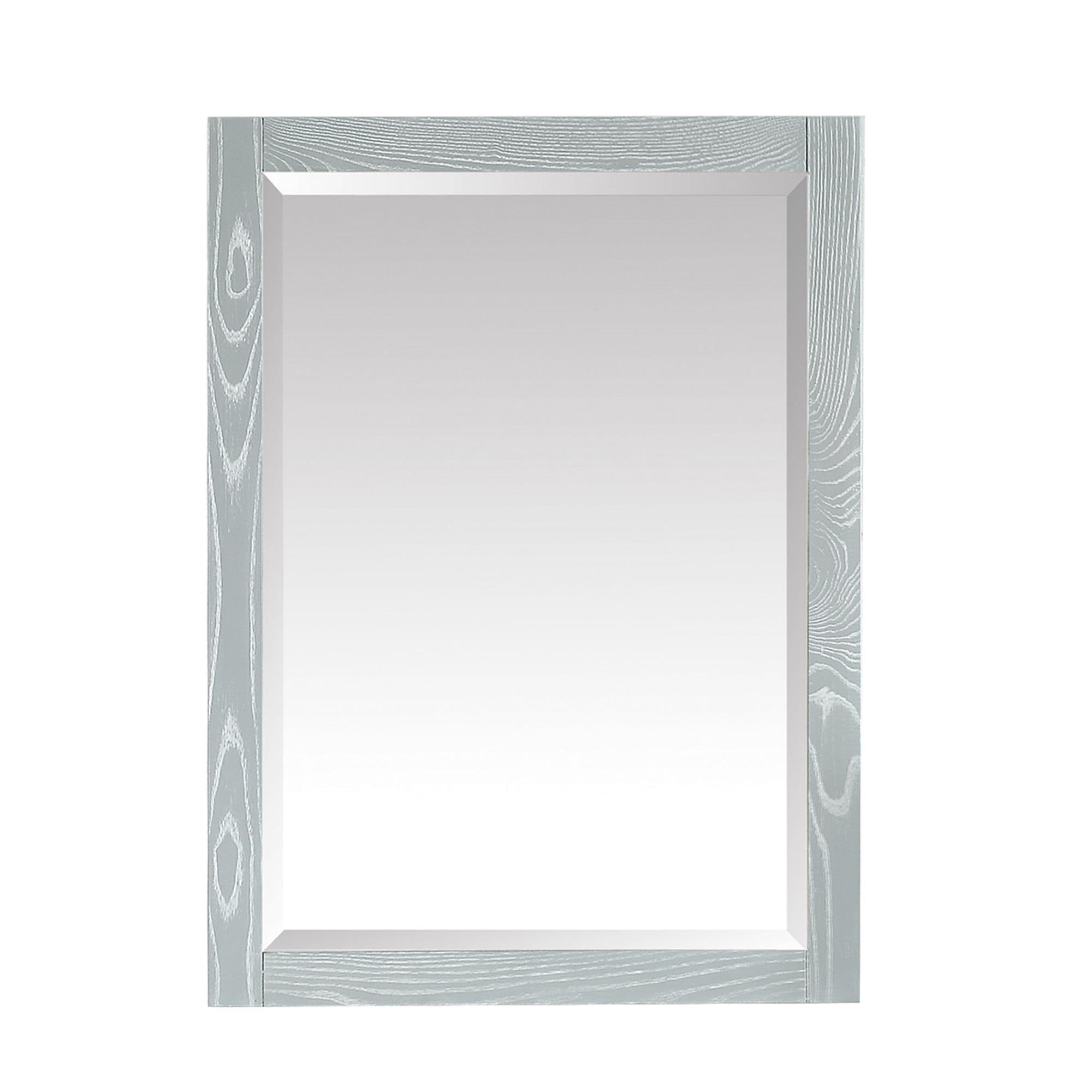 Contemporary Sea Salt Gray Wood Bathroom Vanity Mirror 32" x 24"
