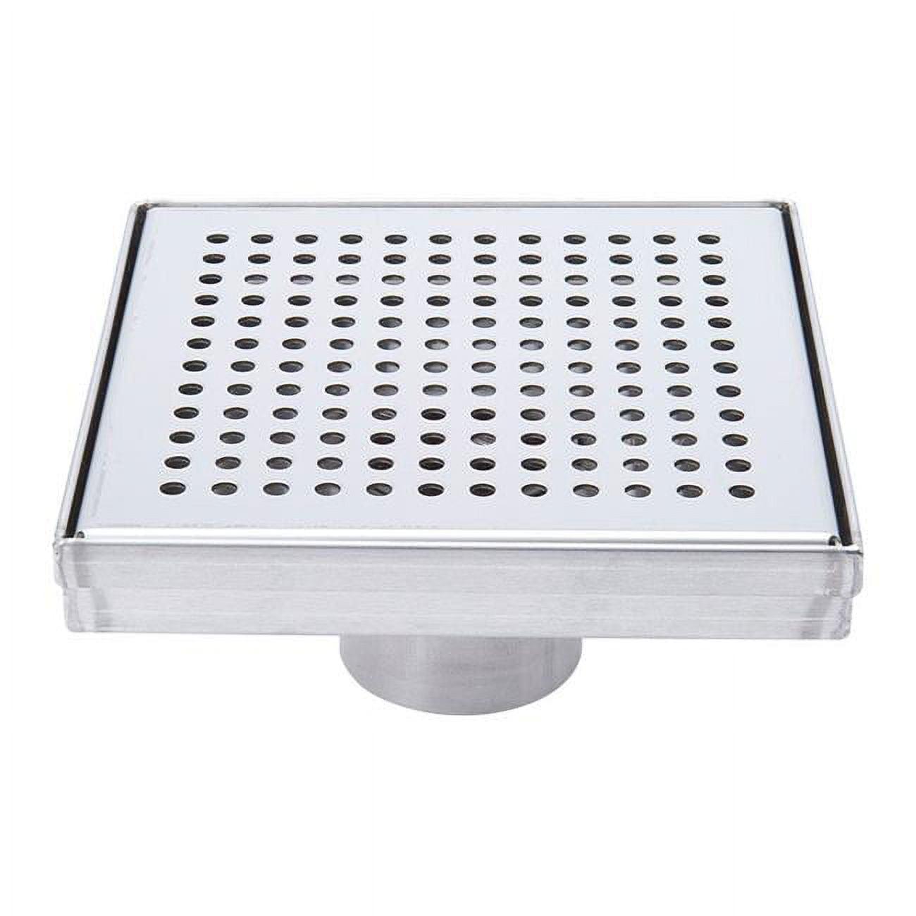 6" Square Chrome Modern Shower Drain