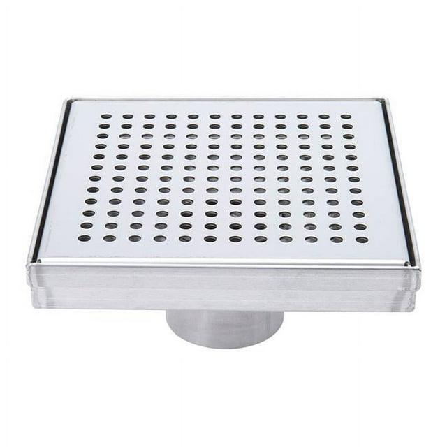 6" Square Chrome Modern Shower Drain