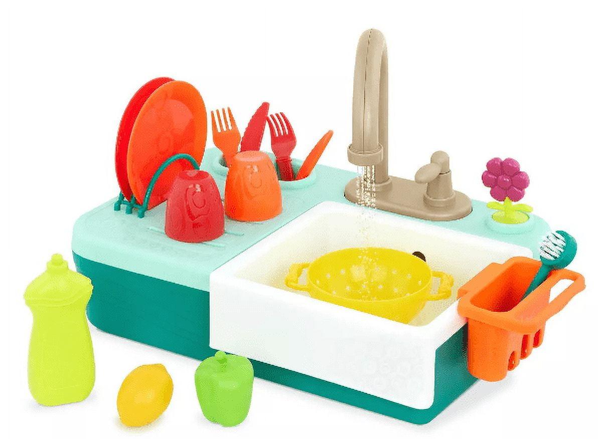 B. toys Running Water Play Sink - Splash-n-Scrub Sink - Kids Kitchen Playset