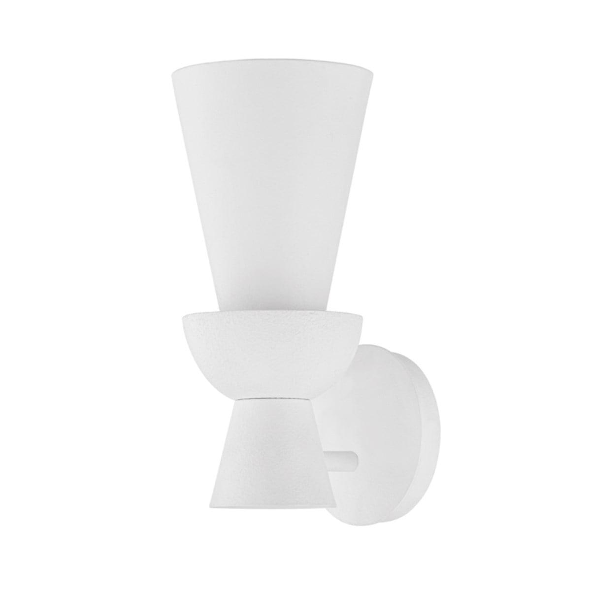 Florence Gesso White Dimmable Iron Wall Sconce with Metal Shade