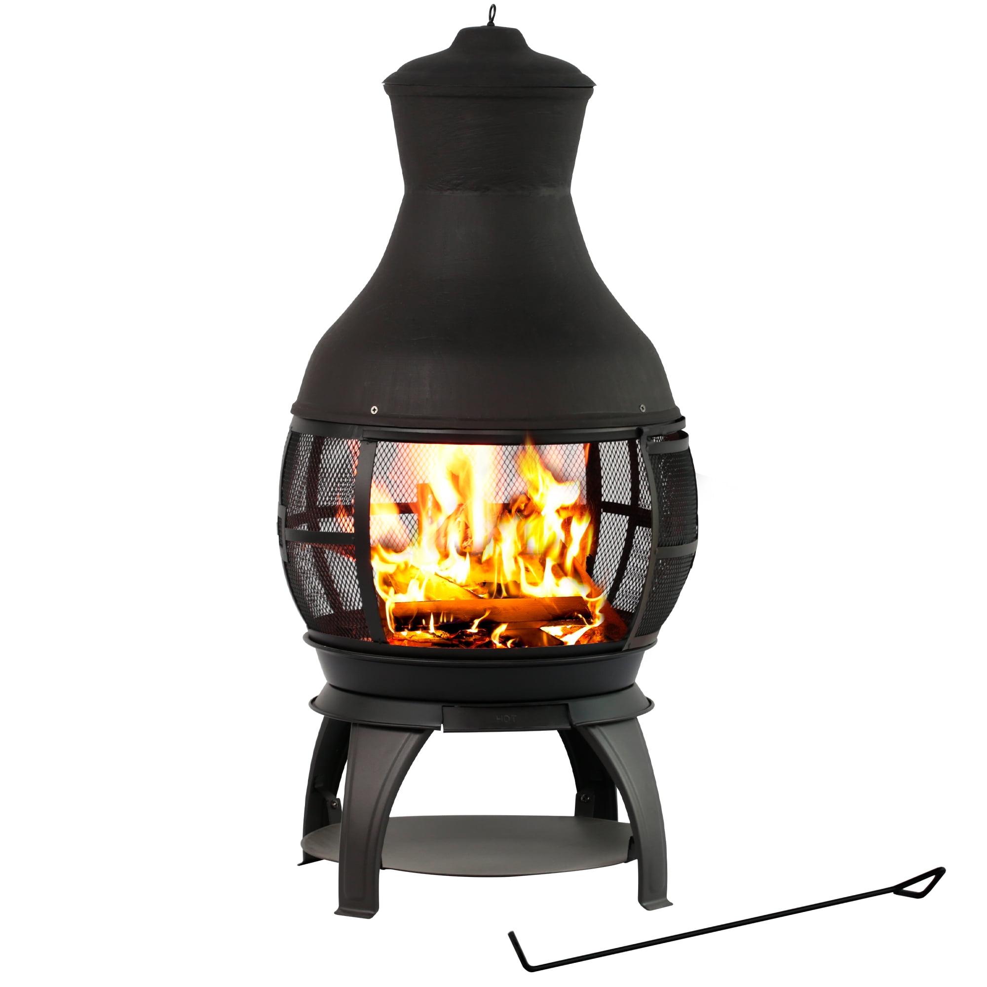 Black Cast Iron Wood Burning Outdoor Chimenea