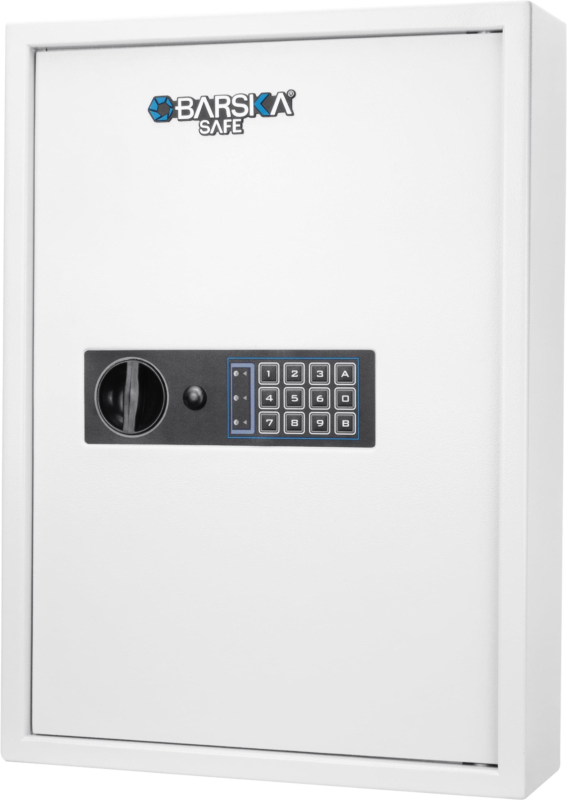 White Steel Digital Keypad Wall Safe with 100 Key Capacity