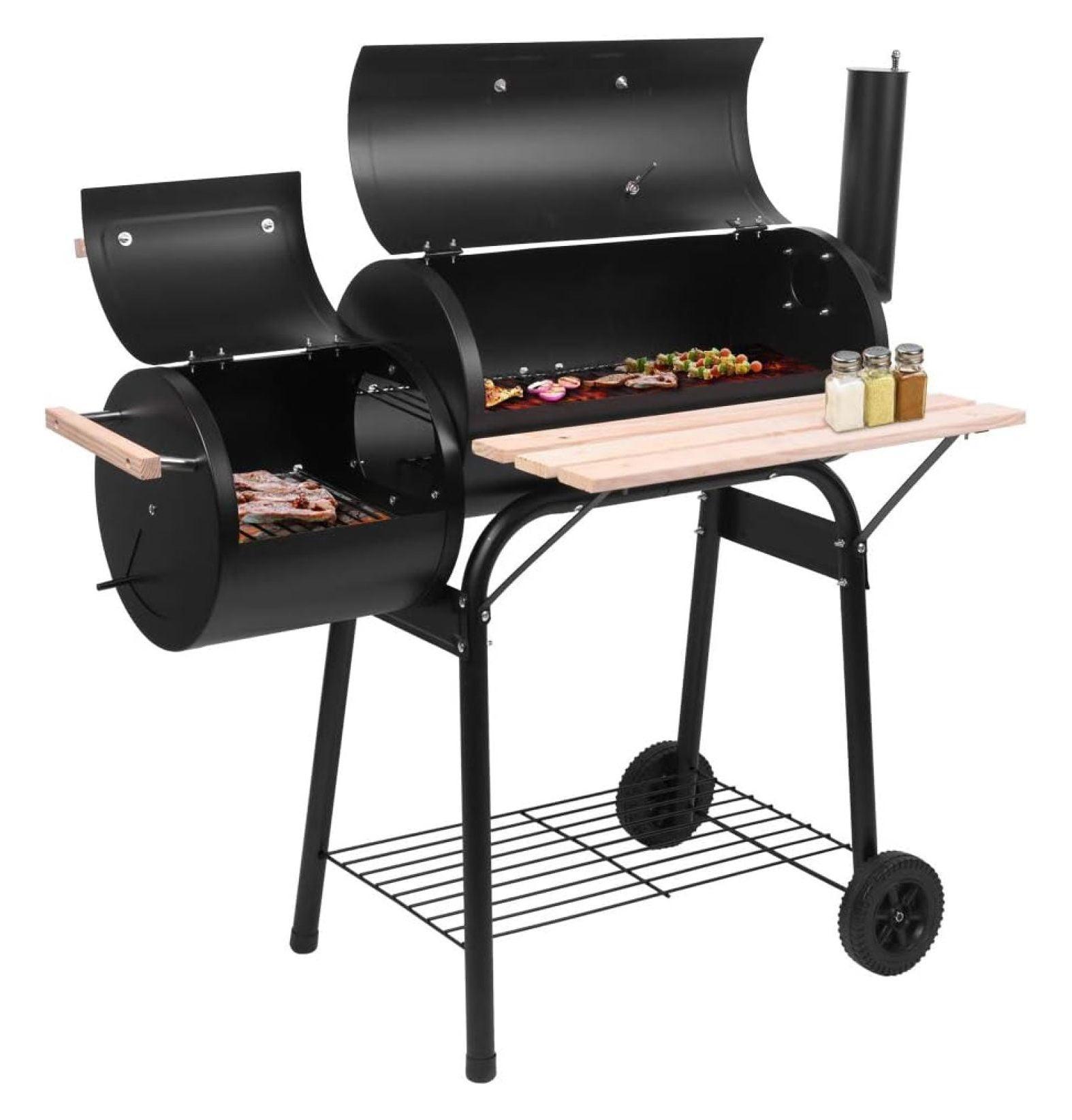 SamyoHome Charcoal BBQ Grill Outdoor Meat Cooker Smoker Patio Backyard Black