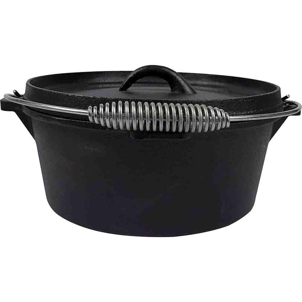 Grill-Ready 4.1 Quart Cast Iron Dutch Oven with Stainless Steel Handle