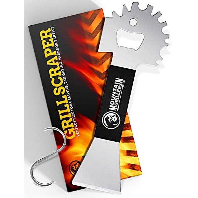 Mountain Grillers BBQ Grill Grate Scraper - Silver