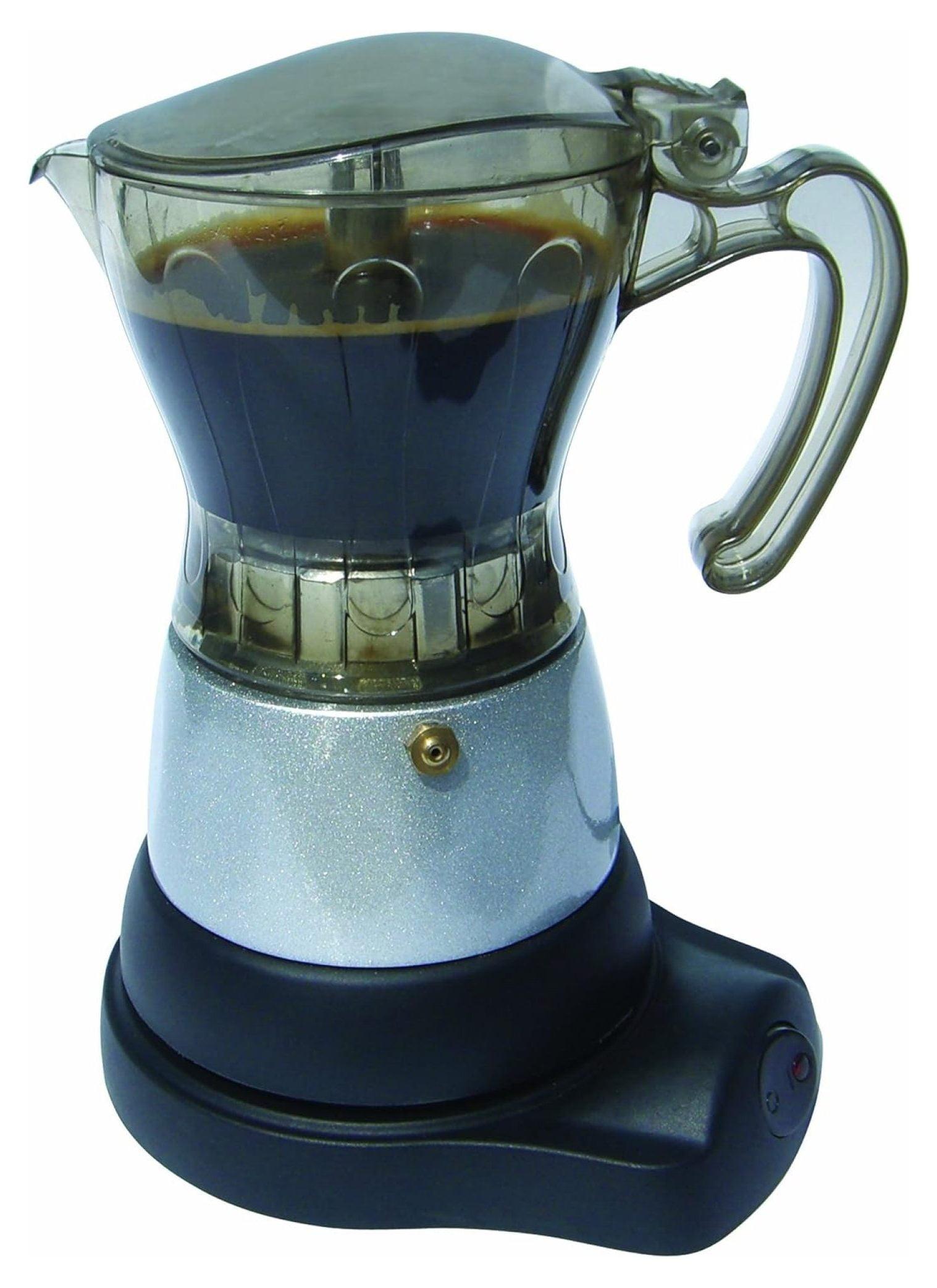 BC-90264 6-Cup Electric Coffee Maker, Clear and Silver
