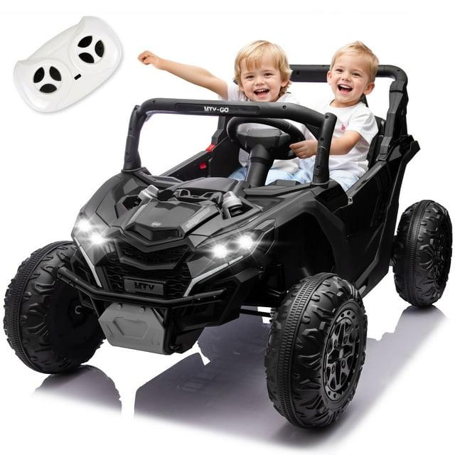 Ancheer 24V 7AH Real 2 Seater Ride On Toys For Big Kids W/ 20" Large Seat, Ride On UTV W/Remote Control, Bluetooth, 2X200W Powerful Motors, MP3, Lights, 4.5 Mph Max Speed, Power Car Wheels