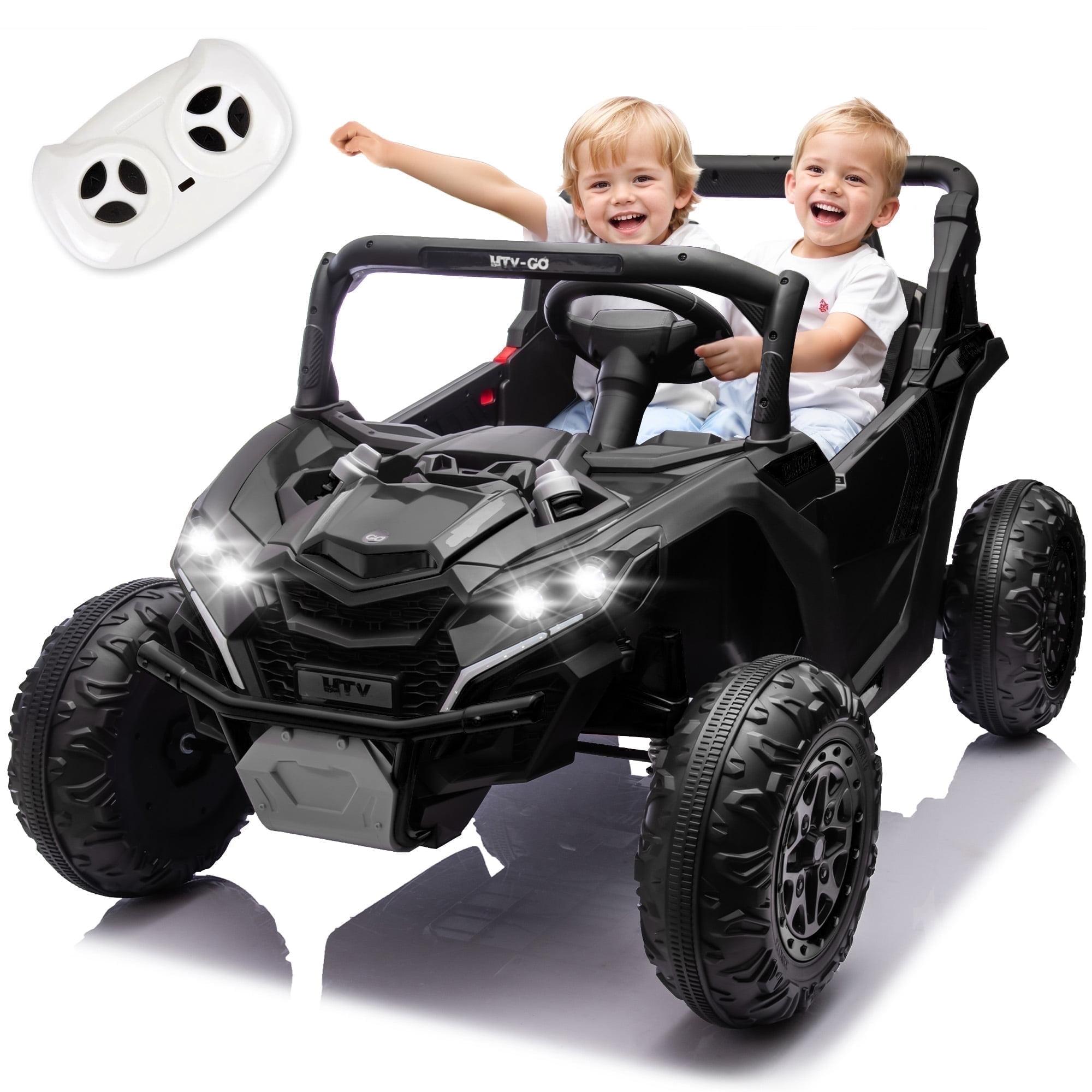 Ancheer 24V 7AH Real 2 Seater Ride On Toys For Big Kids W/ 20" Large Seat, Ride On UTV W/Remote Control, Bluetooth, 2X200W Powerful Motors, MP3, Lights, 4.5 Mph Max Speed, Power Car Wheels