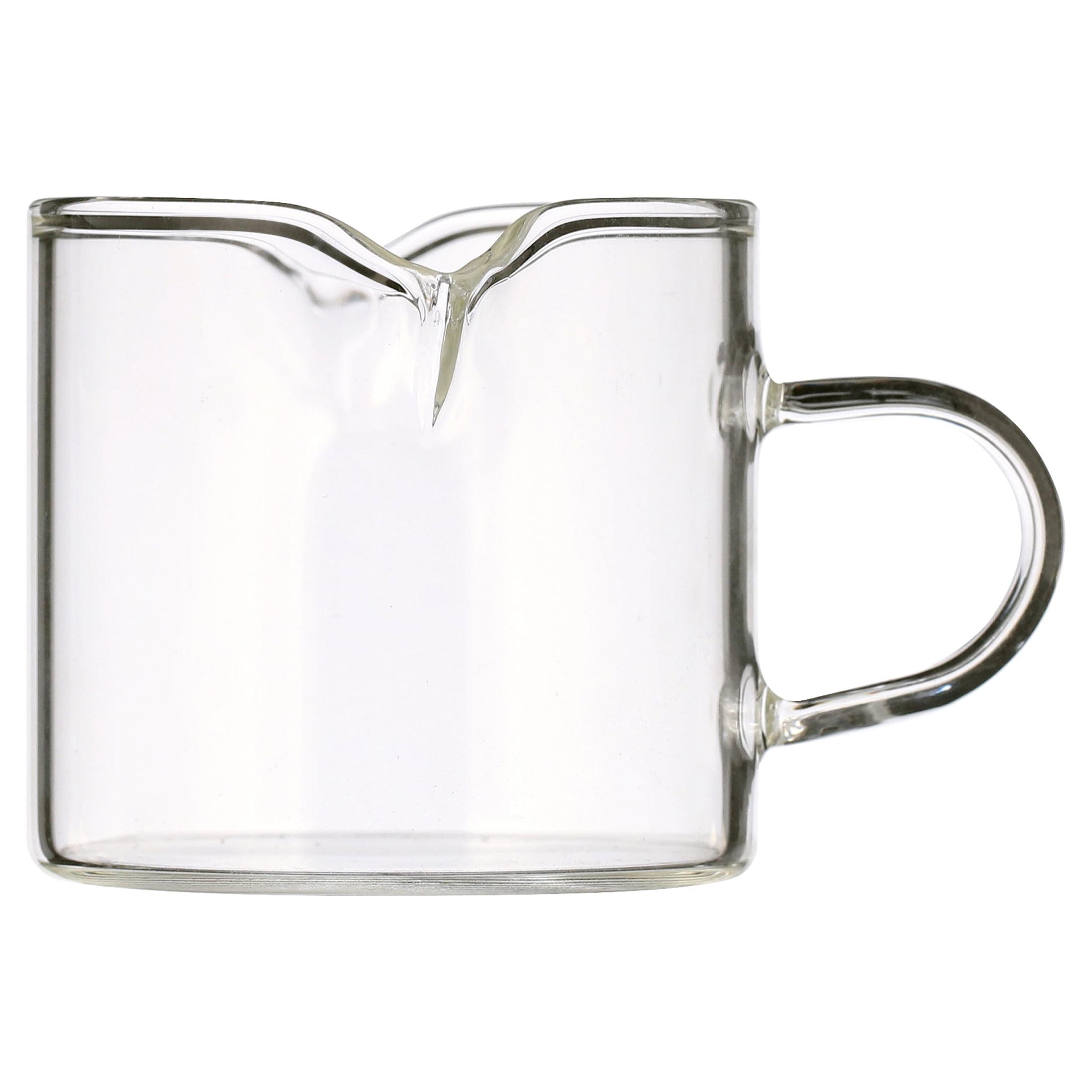 BCnmviku 1 Pack Shot Glasses Espresso Parts Double Spouts Milk Cup Clear Glass