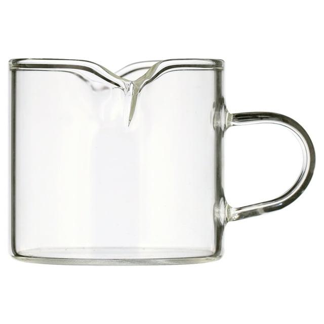 BCnmviku 1 Pack Shot Glasses Espresso Parts Double Spouts Milk Cup Clear Glass