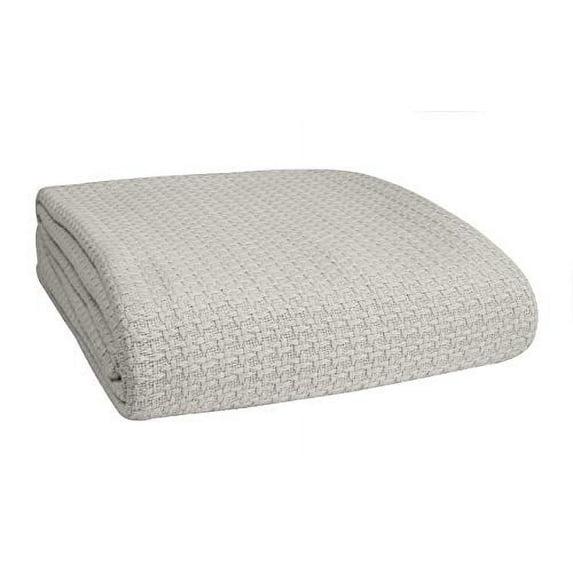 BELIZZI HOME 100% Cotton Bed Blanket, Breathable Bed Blanket King Size, Cotton Thermal Blankets King, Perfect for Layering Any Bed for All Season, Light Grey
