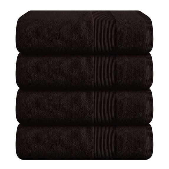 BELIZZI HOME 4 Pack Bath Towel Set 27x54, 100% Ring Spun Cotton, Ultra Soft Highly Absorbent Machine Washable Hotel Spa Quality Bath Towels for Bathroom, 4 Bath Towels Chocolate Brown