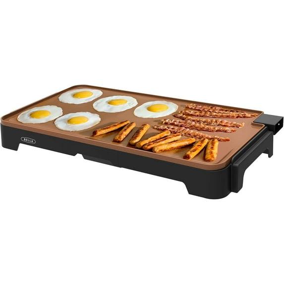 Electric Ceramic Titanium Griddle, Make 15 Eggs At Once, Healthy-Eco Non-Stick Coating, Hassle-Free Clean Up, Large Submersible Cooking Surface