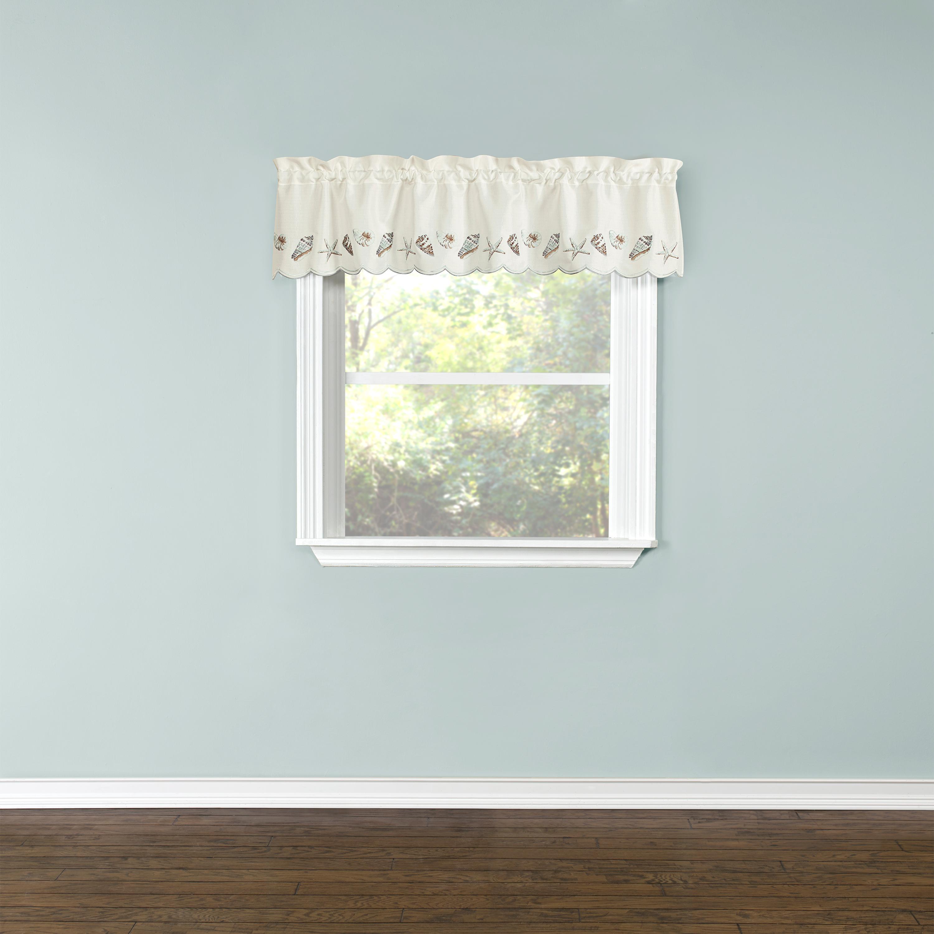 BELLE MAISON SEASHELLS EMBROIDERED VALANCE