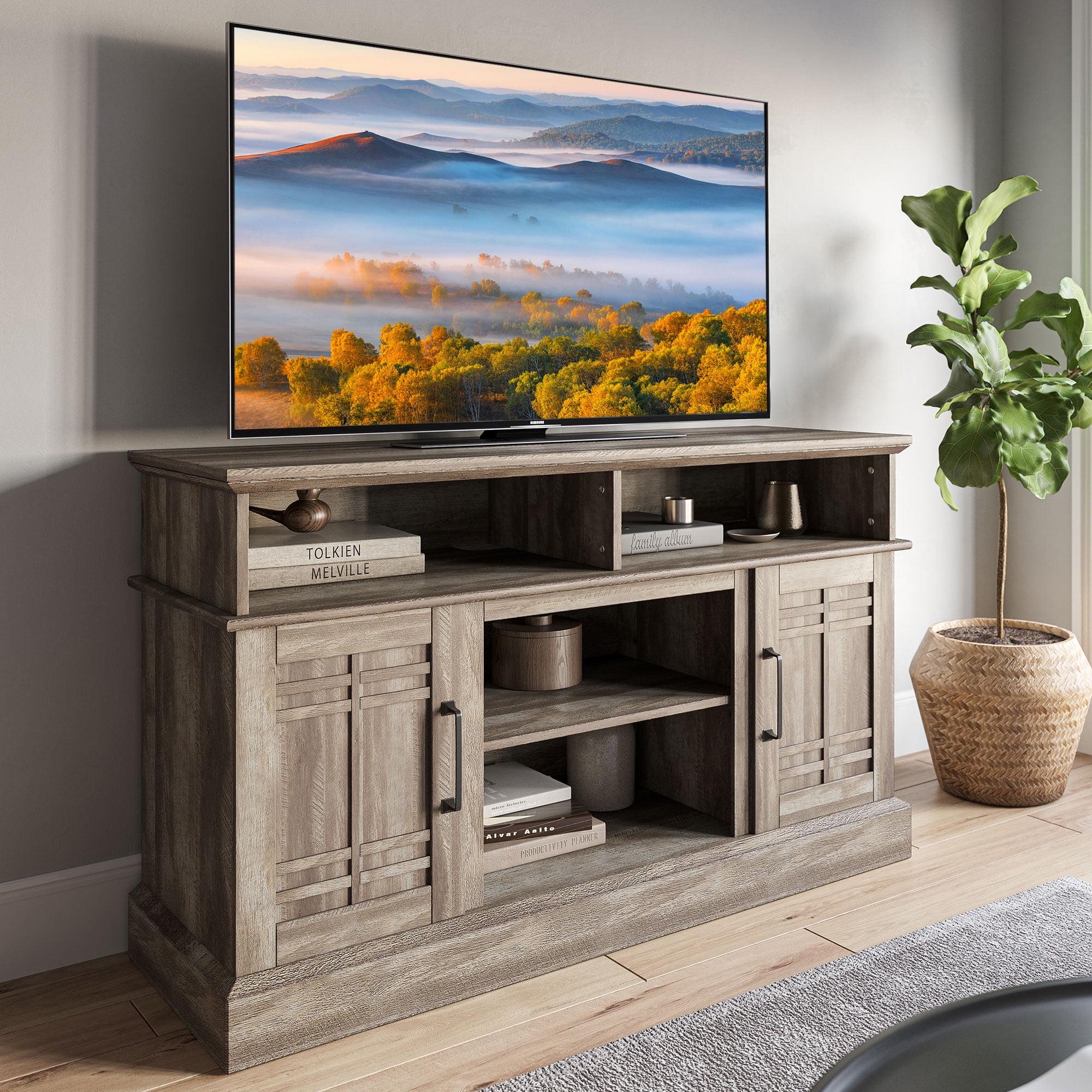 Ashland Pine Rustic Farmhouse 48" TV Stand with Cabinet & Fireplace