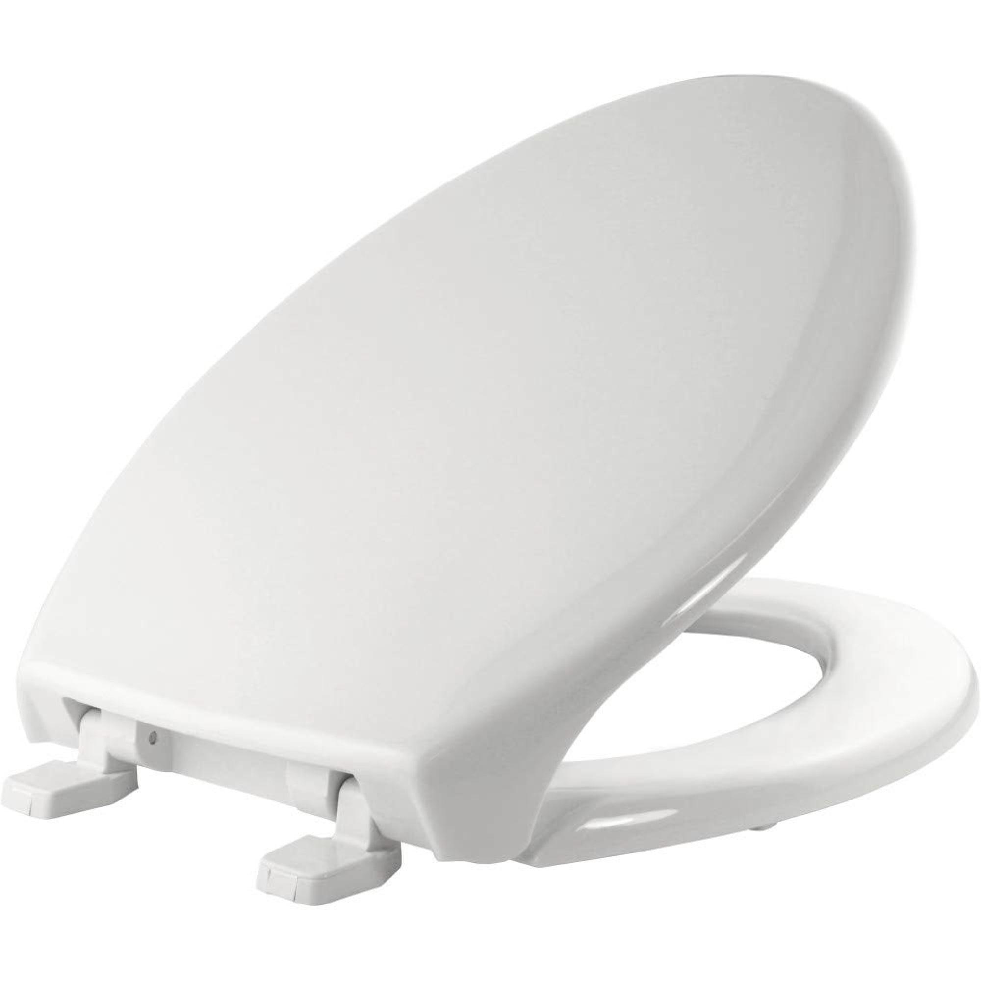 White Elongated Plastic Toilet Seat with Cover