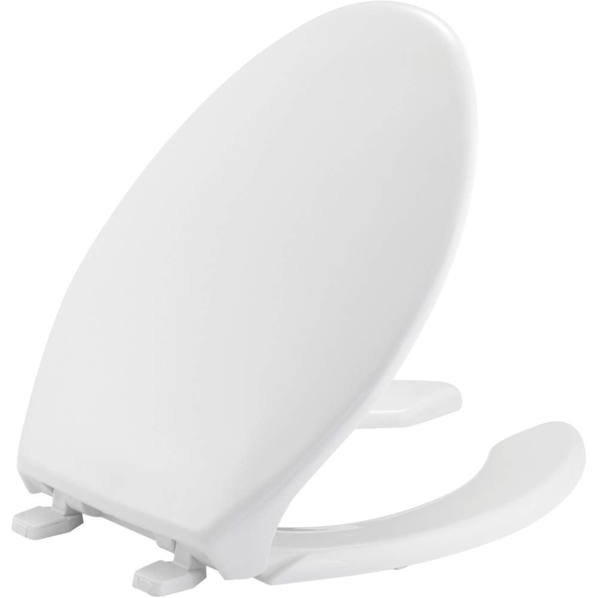 Bemis 7B1950 000 BEMIS 1950 Commercial Heavy Duty Open Front Toilet Seat with Cover, ELONGATED, Plastic, White