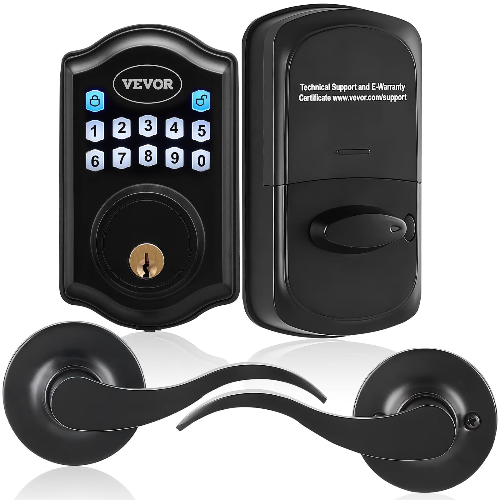 Black Aluminum Keyless Entry Door Lock with Handle