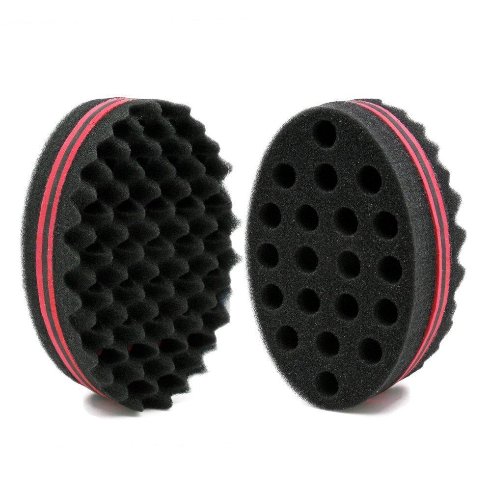 BEWAVE Big Holes Barber Hair Brush Sponge Dreads Locking Twist Afro Curl Coil Wave Hair Care Tool (2 Count)