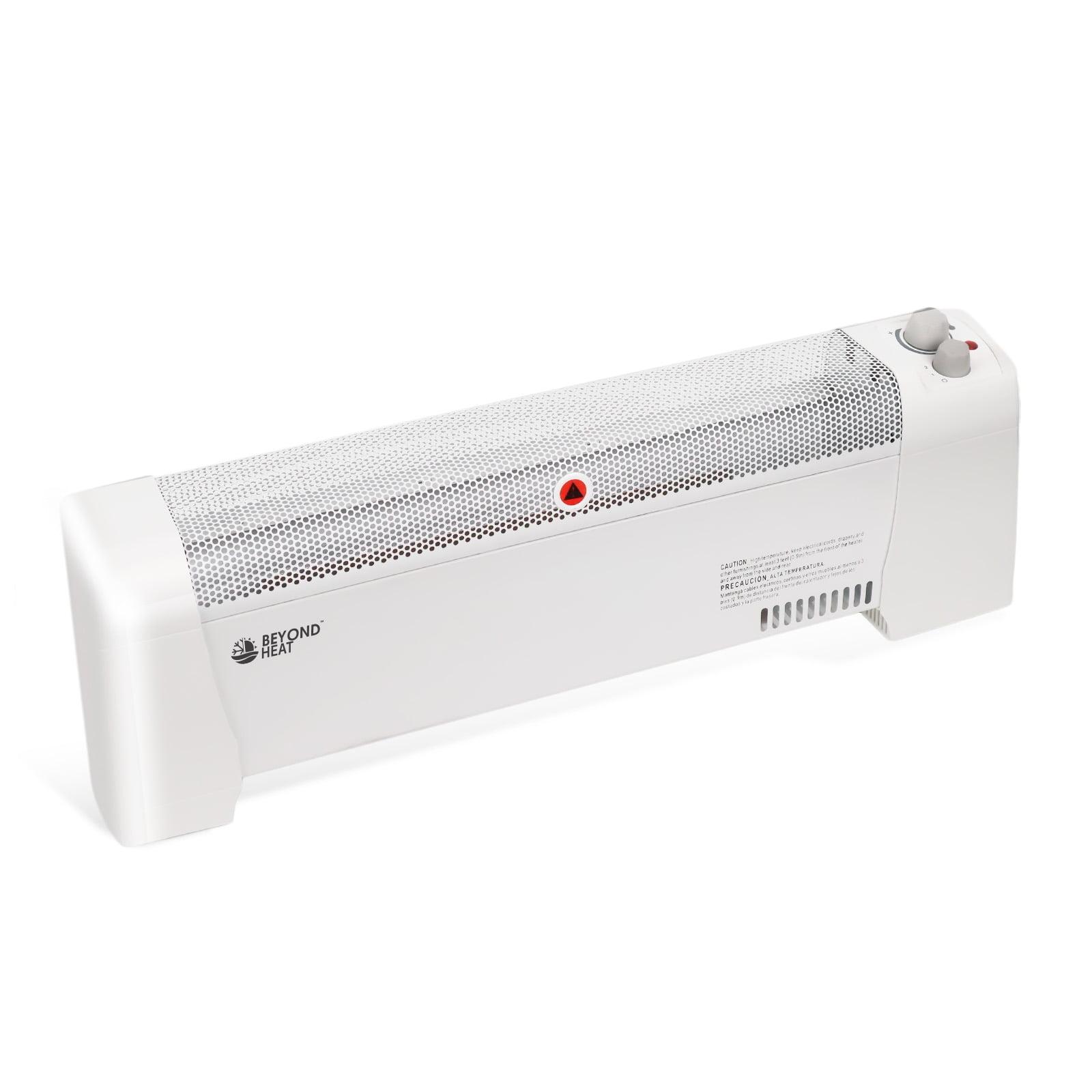 BEYOND HEAT Electric Baseboard Heater, 1500W Convection Heater with Adjustable thermostat and Overheat Protection, Slient Operation Heater for indoor use, White