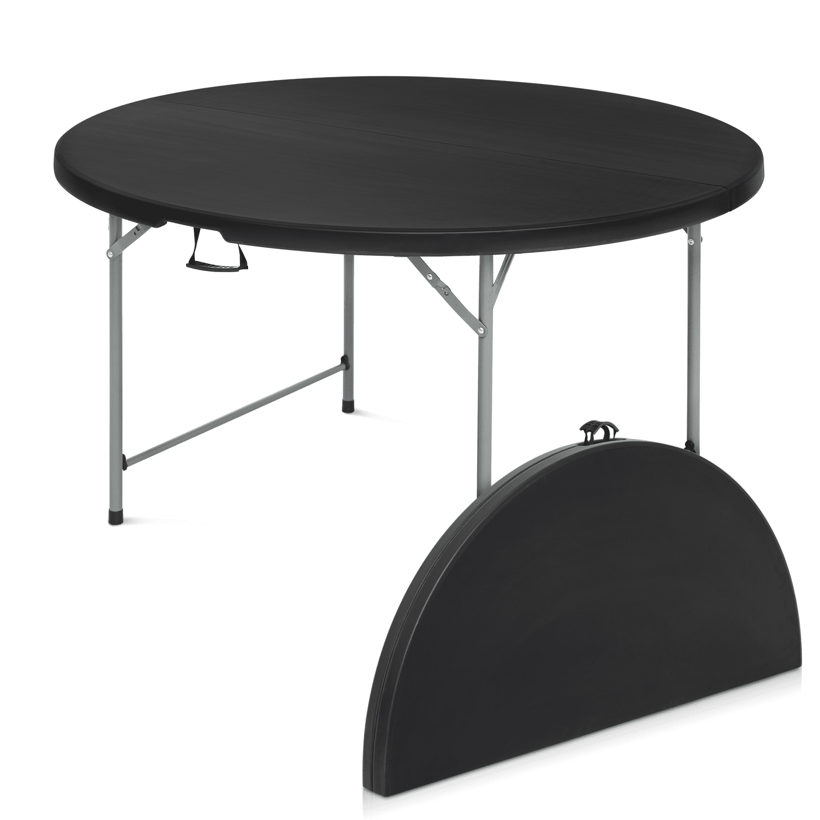 Plastic Round Folding Table, Portable Foldable Party Banquet Table for Camping Dining Outdoor Picnic