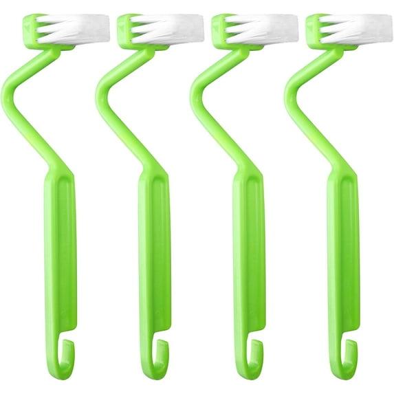 BICIDO-, 4 Pack Curved Toilet Brush 8" V Type Plastic Corner Rim Cleaning Edge