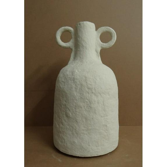 BIDK Home Paper Mache Tabletop Vase with Handles - 22" - Off-White