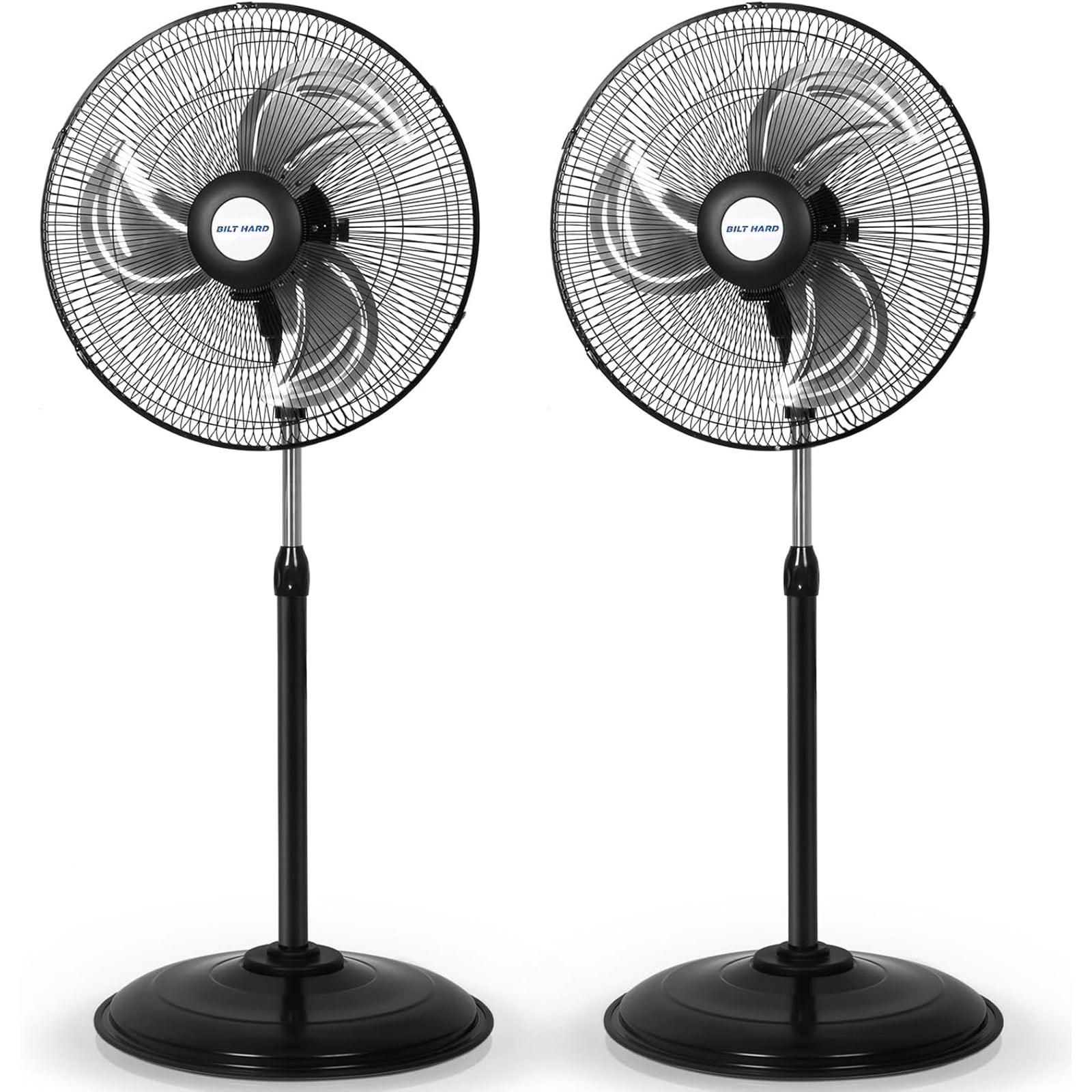 BILT HARD 3900 CFM 18" High Velocity Pedestal Oscillating Fan, 3-Speed Heavy Duty Metal Standing Shop Fan with Aluminum Blades for Commercial, Residential, and Garage, UL Listed